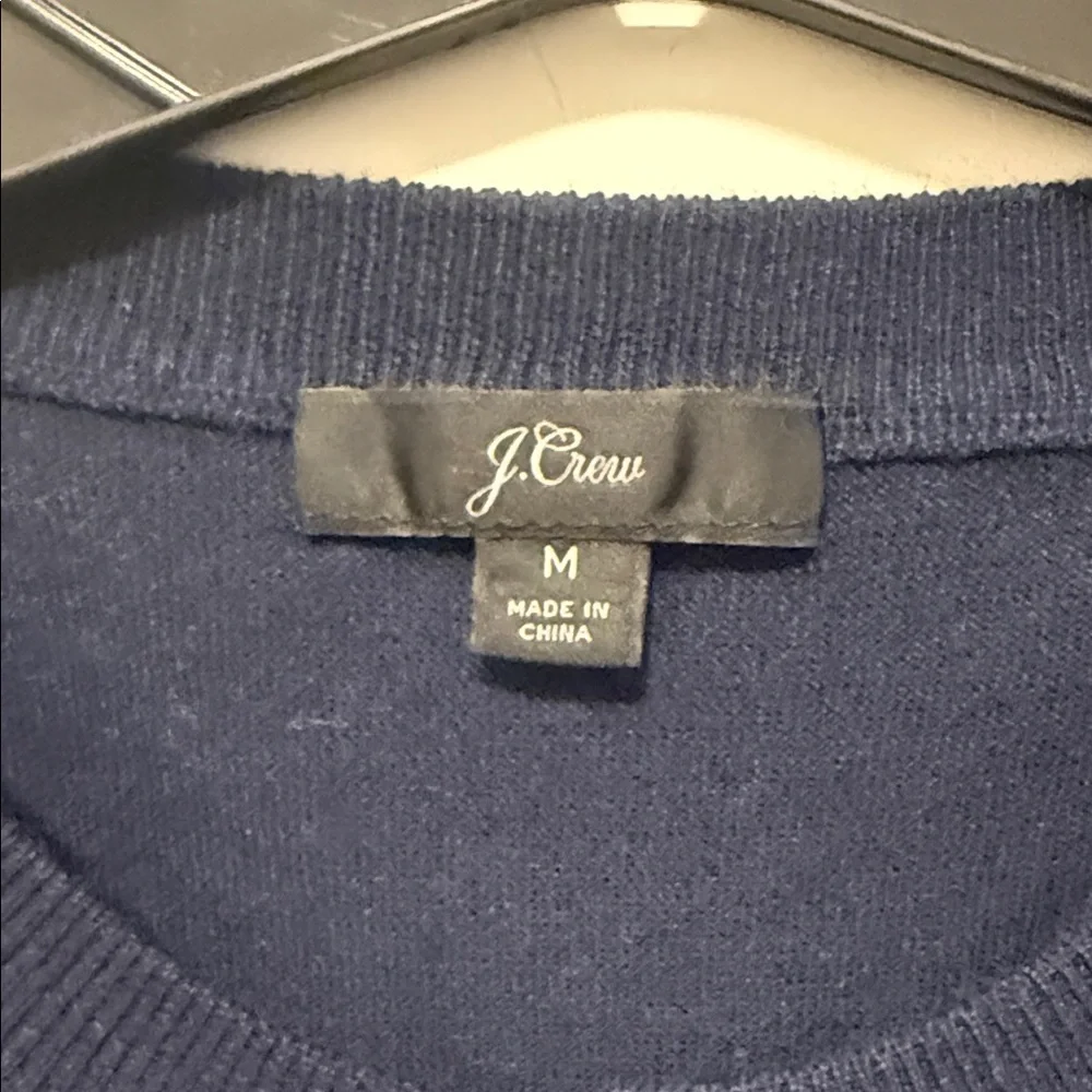 J. Crew Dark Blue Cardigan with Vibrant Pink Detailing - Picture 4 of 9